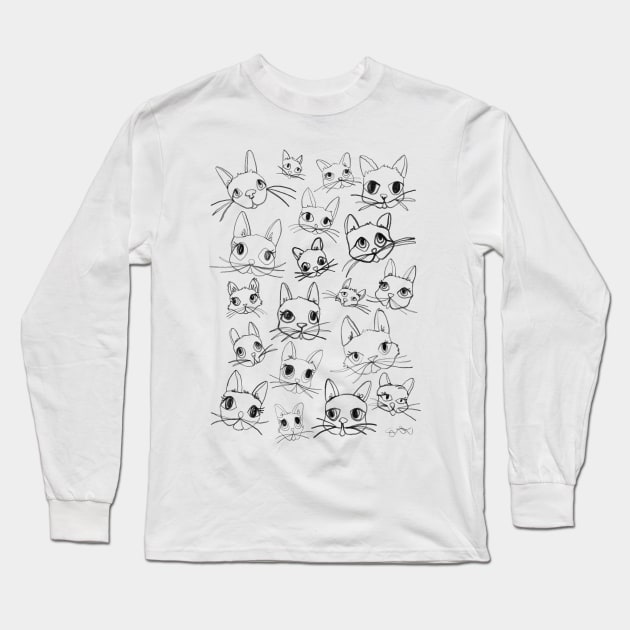 Continuous Kitties Long Sleeve T-Shirt by AdrienneSmith.Artist